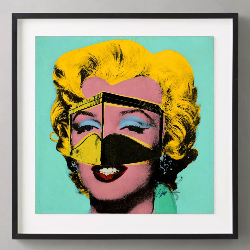 Iconic Andy Warhol Portrait of Marilyn Monroe in Burqa contemporary modern pop art by Ghiath Lahham home decor interior design canvas print Dubai UAE framed wall art