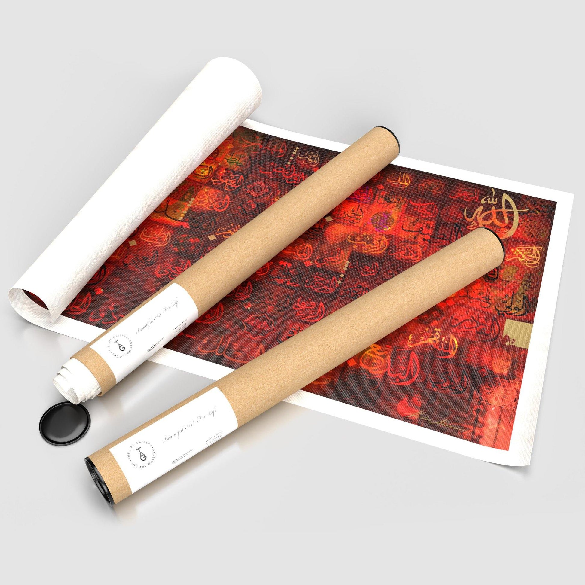 Red 99 Names of Allah - The Art Gallery